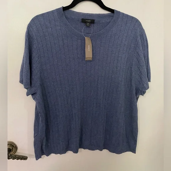 J. Cree - NEW Silk-cashmere blend cropped T-shirt - Picture 1 of 3